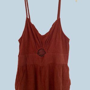 Red Keyhole Jumpsuit - Women's Size M